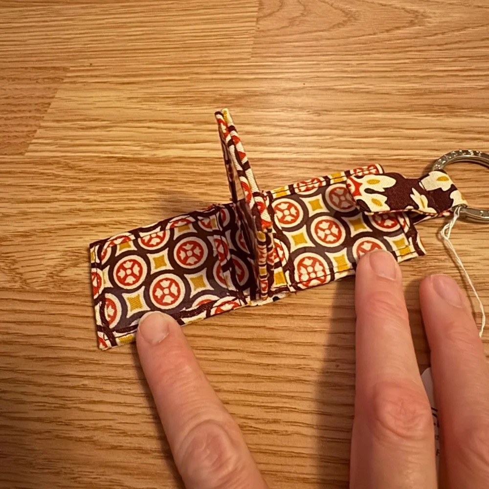 Vera Bradley Burgundy and Cream Photo Album Keychain
